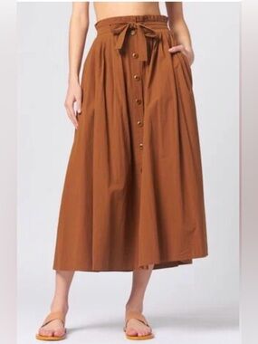 THE GREAT. Treeline Skirt - Suntan Brown - Size 2/Medium